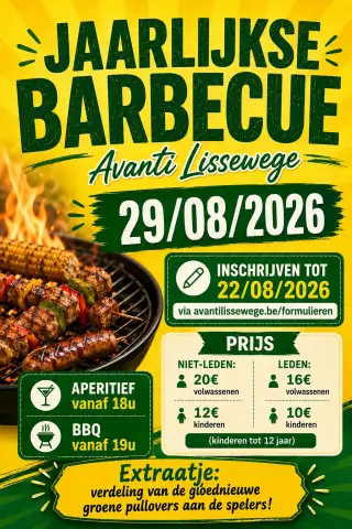 Afbeelding bij Jaarlijkse Barbecue Avanti Lissewege - 29 augustus 2026